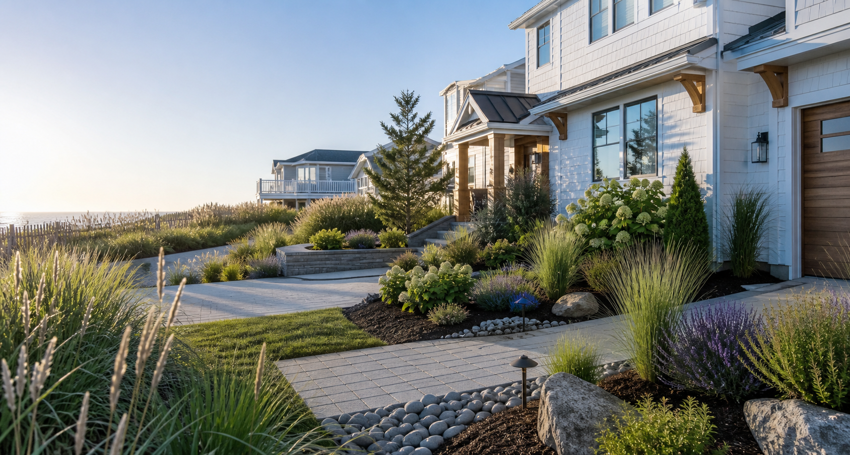Outdoor property care for Beach Haven shore homes with modern coastal landscaping